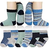 Eyean Baby Wool Grip Sock Soft Winter Warm Thick Non Slip Toddler Boy Girls Crew Socks For Children 6 Pairs