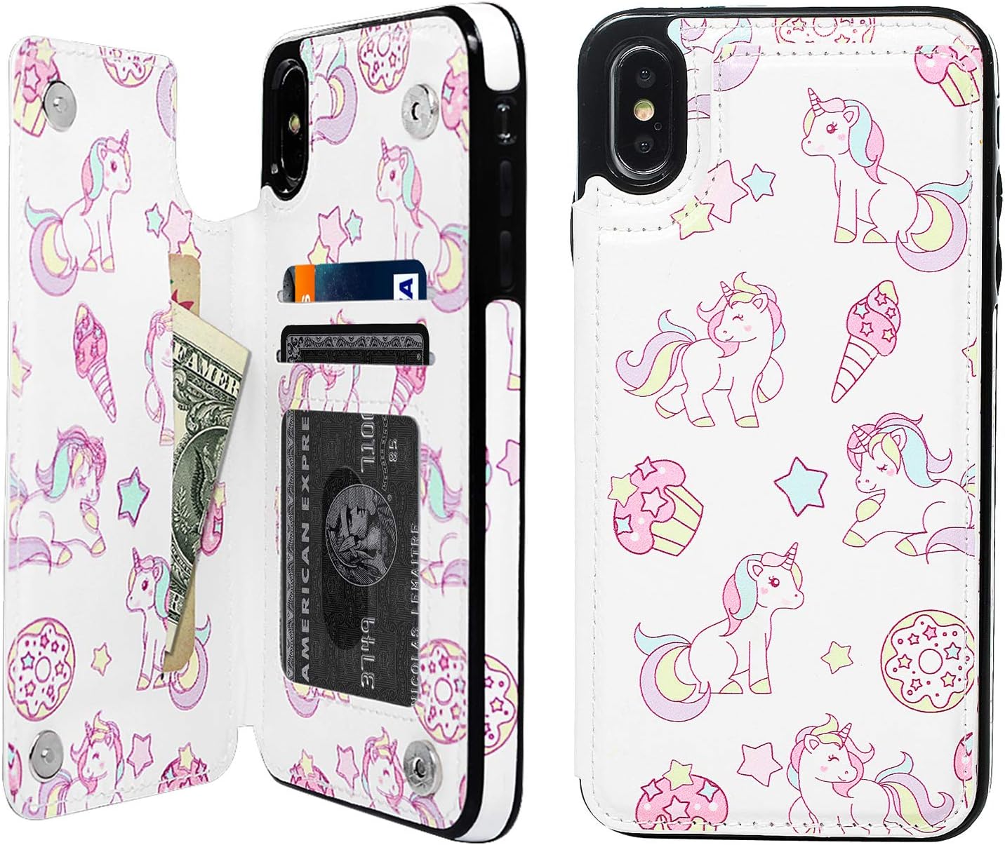 SUPWALL iPhone Xs Max Case, iPhone Xs Max 6.5 inch Wallet Case PU Leather Magnetic Closure Stand Feature Flip Skin TPU Cover with Card Slots for iPhone Xs Max (Unicorn)