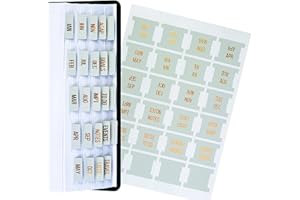 DiverseBee Gold Foil Planner Monthly Tabs, 24 Peel and Stick Laminated Tabs for Notebooks (12 Month and 4 Blank), Calendar Stickers for Planners, Dividers (Jade)