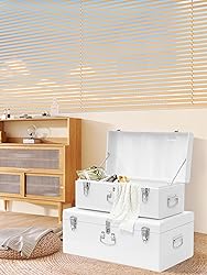 Vixdonos Decorative Large Metal Box Storage Trunk
