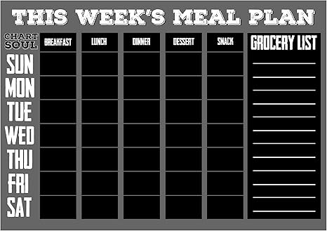 Chart And Soul Magnetic Meal Planning Calendar And Grocery List Chalkboard Large 16 X 12 Erasable Decal For Home Kitchen Dorm And Office Removable Weekly Prep Menu Amazon Ca Home