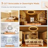 slochi Dimmable Ceiling Light 24W Remote 3000-6500K Night Light 1800K Black view 6