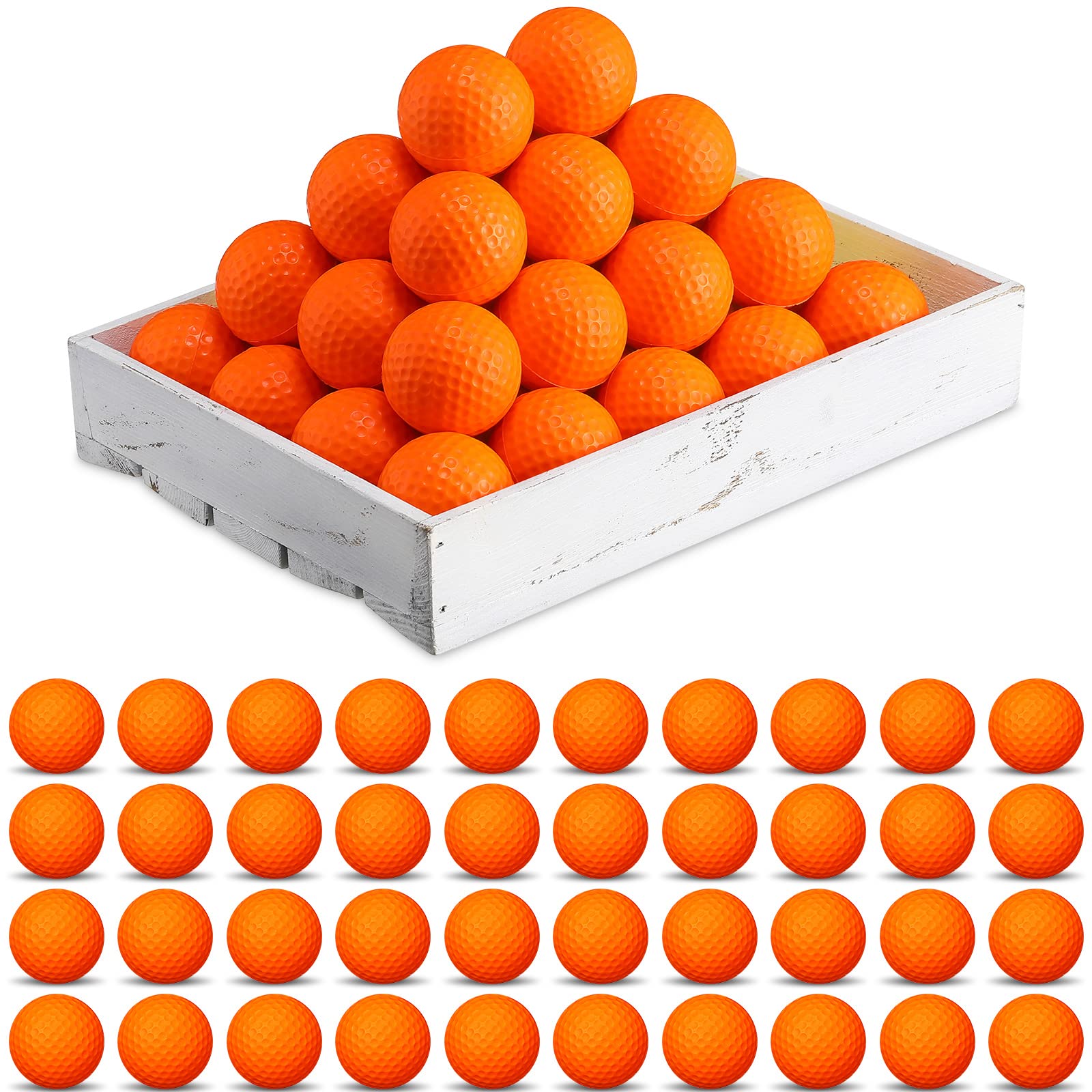 Photo 1 of Yilloog 120 Pack Foam Golf Practice Balls Bulk, Soft Foam Balls for Golf Practice, Realistic Feel and Limited Flight Training for Indoor or Outdoor Party(Orange)