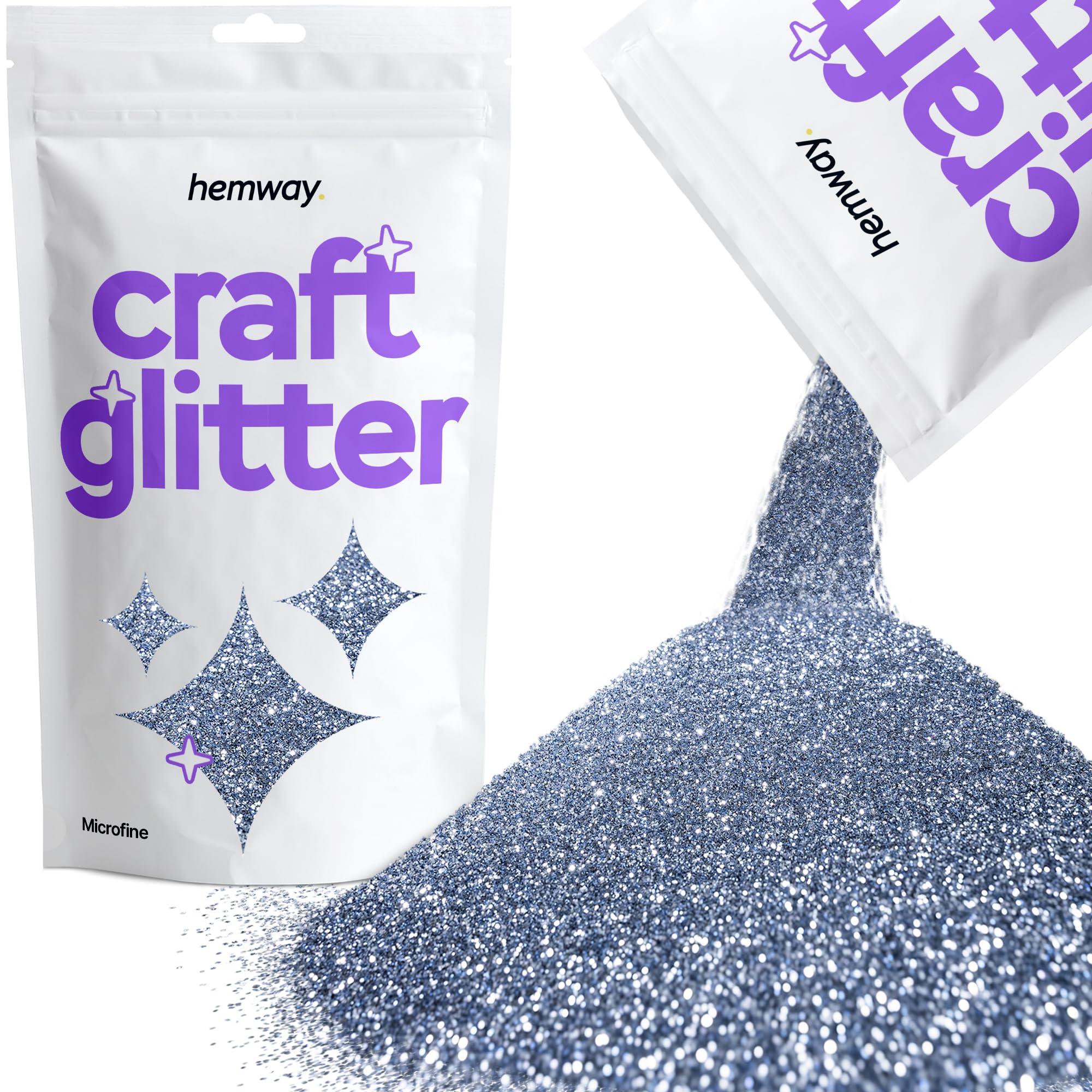 Hemway Craft Glitter Azure Blue 100g Microfine Glitter for Crafts, Resin, Cosmetic, Nail, Face, Body, Festival, Tumblers, Art, Candle, Crafting