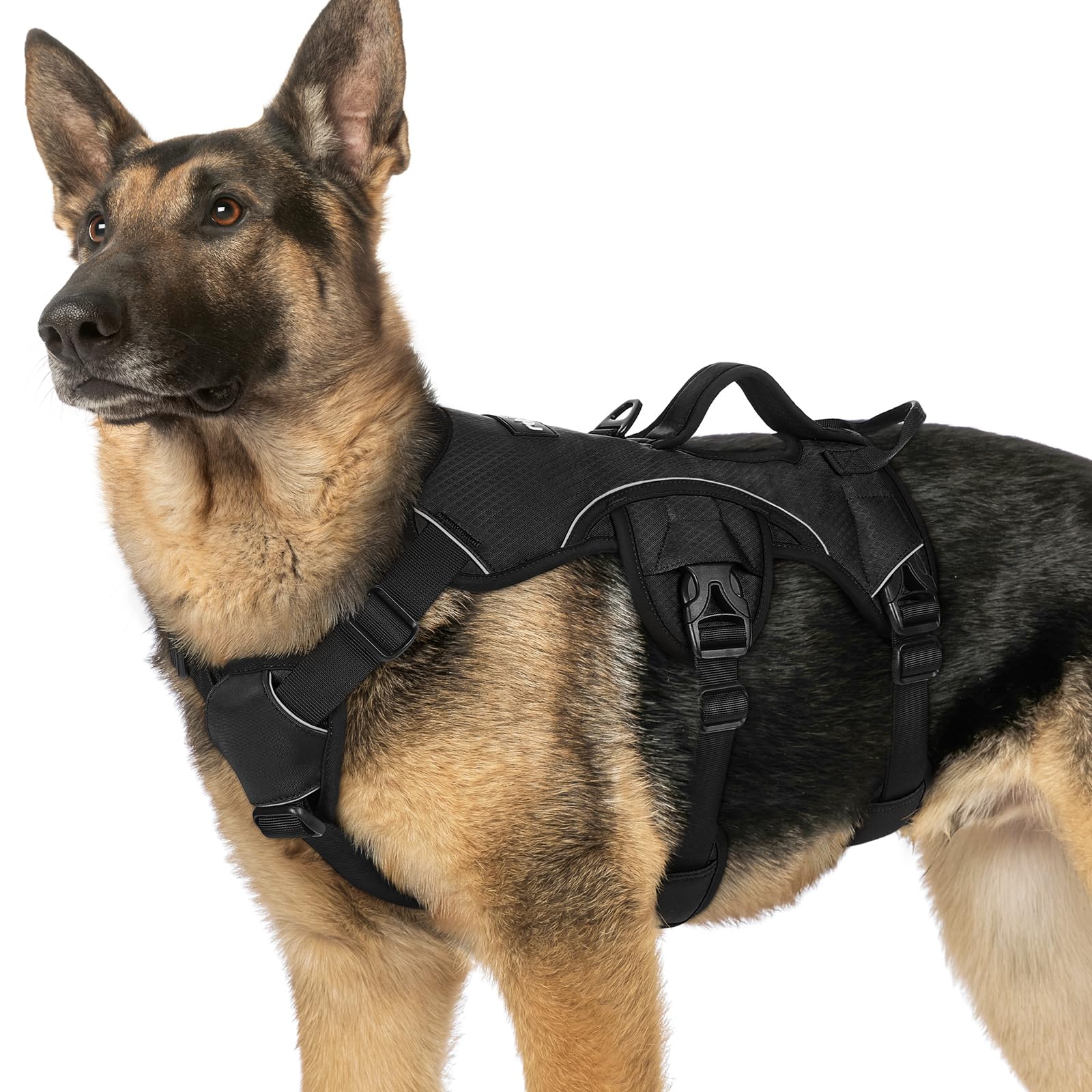 Photo 1 of rabbitgoo Escape Proof Dog Harness, Soft Padded Full Body Pet Harness, Reflective Adjustable No Pull Vest with Lift Handle and Leash Clip for Large Dogs Walking Hiking Training, XL