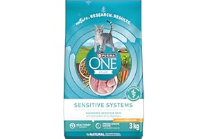 Purina ONE +Plus Dry Cat Food, Sensitive Systems Turkey - 3 kg Bag