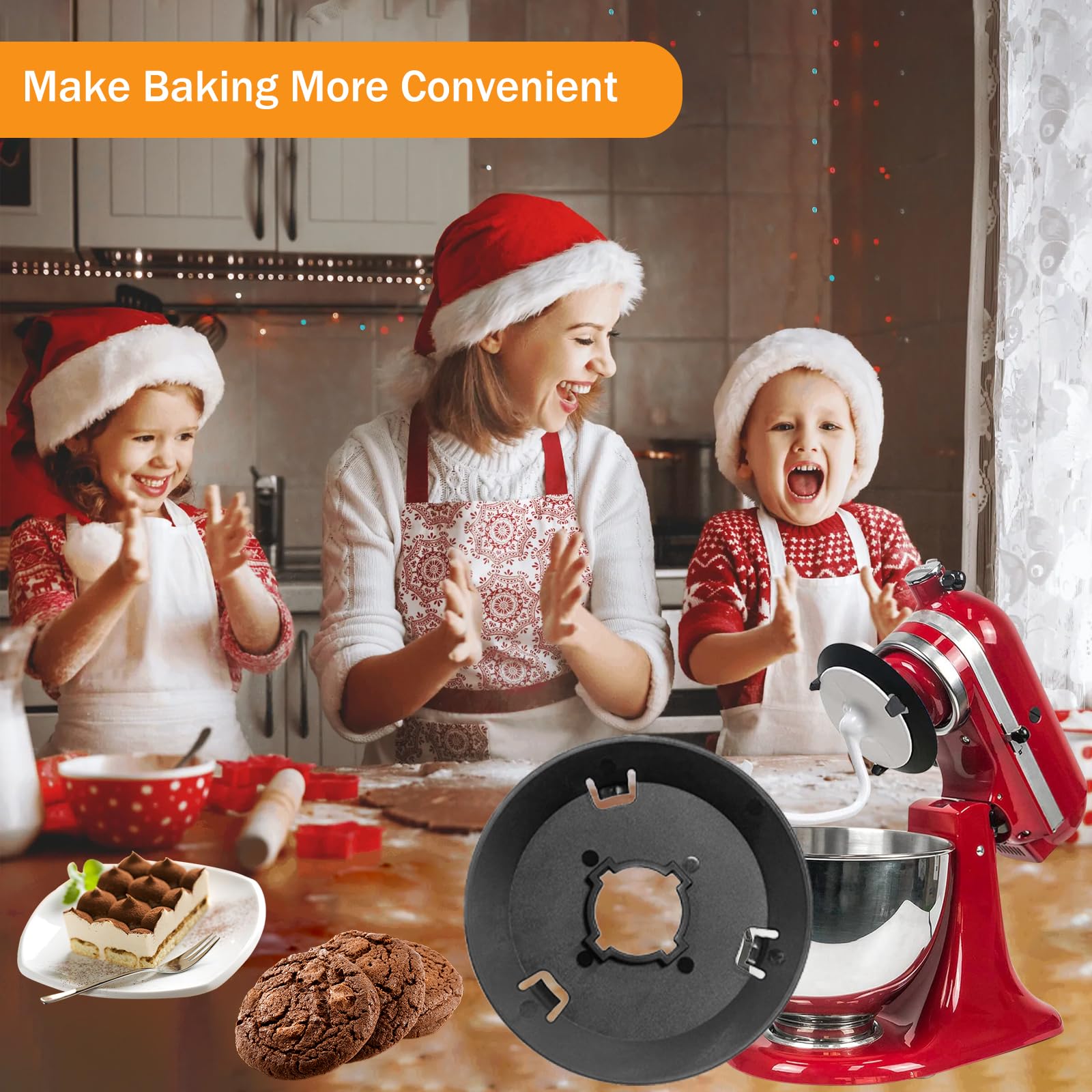 Dough Hook Shield Compatible with Mixers - Fits for C Shape Dough Hooks Stand Mixer Attachment - Food Grade Prevents Your Dough from Climbing Up and Clogging Up Your Mixer