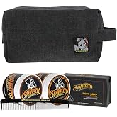 Suavecito Men's Hair Grooming Set OG &amp; Firme (Strong) Hold Pomade, Body Soap, Large Deluxe Comb &amp; Black Canvas Bag