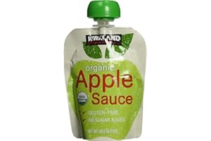 Kirkland Signature Organic Apple Sauce 24/3.17 Oz Pouches Net Wt 76.08 Oz), 76.08 ounces