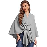 FUNMANDO Women's Elegant Shawl Wraps Soft Open Front Poncho Sweater for Spring Fall Winter