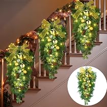Amazon.com: Liliful 2 Pcs Christmas Teardrop Swags with Lights 