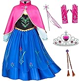 Princess Costumes Birthday Party Dress Up for Little Girls/Long Sleeve with Cape and Accessories