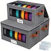 3 Pack 3D Printer Filament Storage Box with Dual Waterproof, Holds 18 Rolls | Filament Organizer with Waterproof Zipper &amp; Lining, 3D Printing Accessories Holder Rack for Home, Office Workshop, Studio
