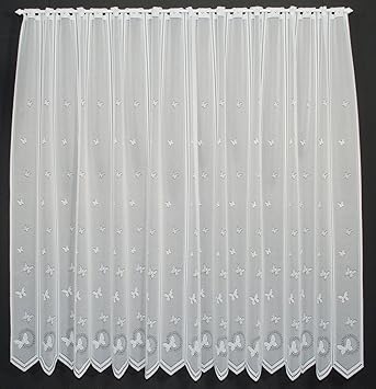 Scheibengardine Schmetterlinge 180 cm hoch | Breite der Gardine durch gekaufte Menge in 12 cm Schritten wählbar (Anfertigung 
