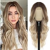 NAYOO Long Wavy Wigs for Women Middle Part Brown to Blonde Wig Synthetic Heat Resistant Fiber Women Wigs for Daily Party Use 26 Inch (Brown to Blonde,26 Inch)