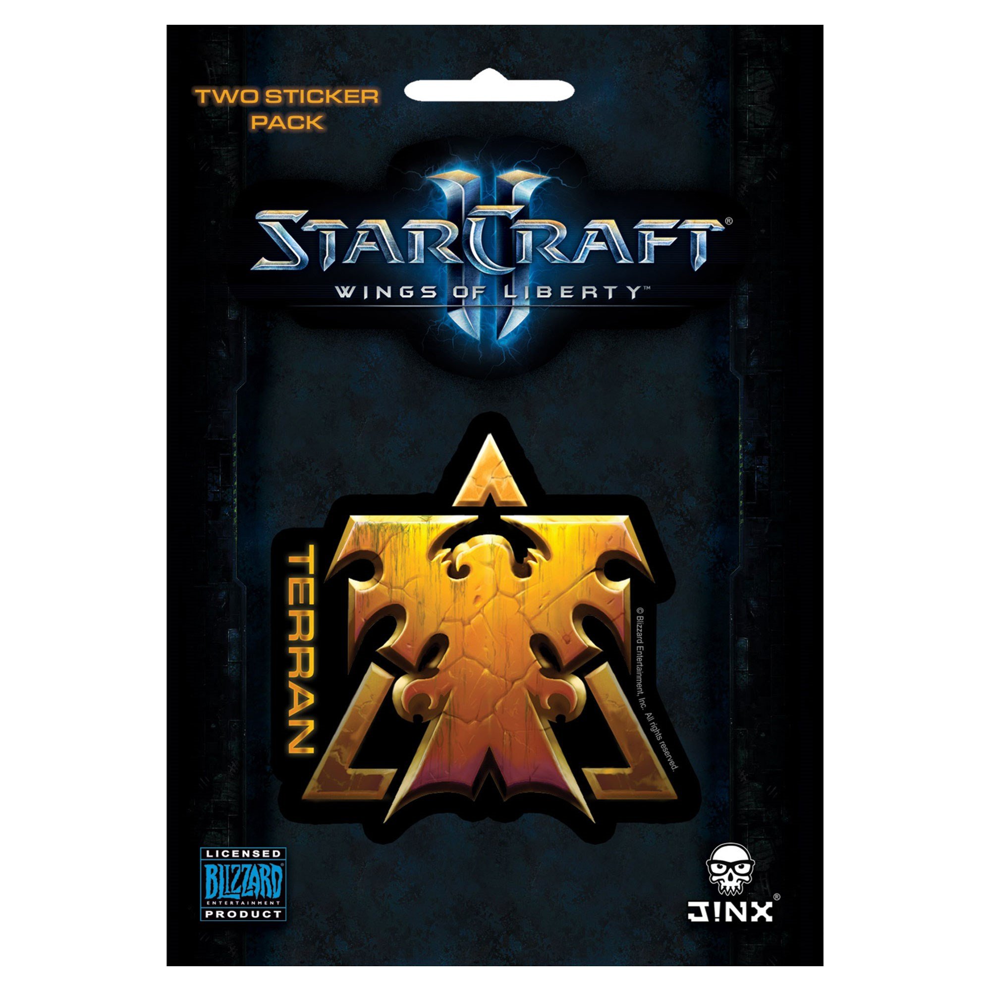 JINX Starcraft II: Wings of Liberty Terran Sticker, Gold, 2 Multi-Size Stickers
