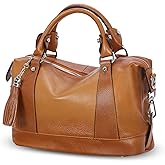 HESHE Womens Genuine Leather Purse Satchel Tote Bags Ladies Real Leather Bags Crossbody Handbags