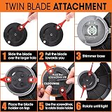 Terratek 20V Cordless Strimmer 2-in-1 with Battery Charger 12 Blades view 4