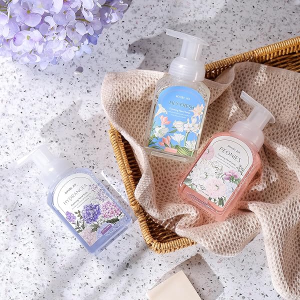 ROMIIE ZOI MINI FOAMING HAND SOAP – PACK OF 6 – ALOE, LAVENDER, LILY, PEONY, HYDRANGEA, ROSE – 260 ML/ 8.7 FL. OZ EACH
