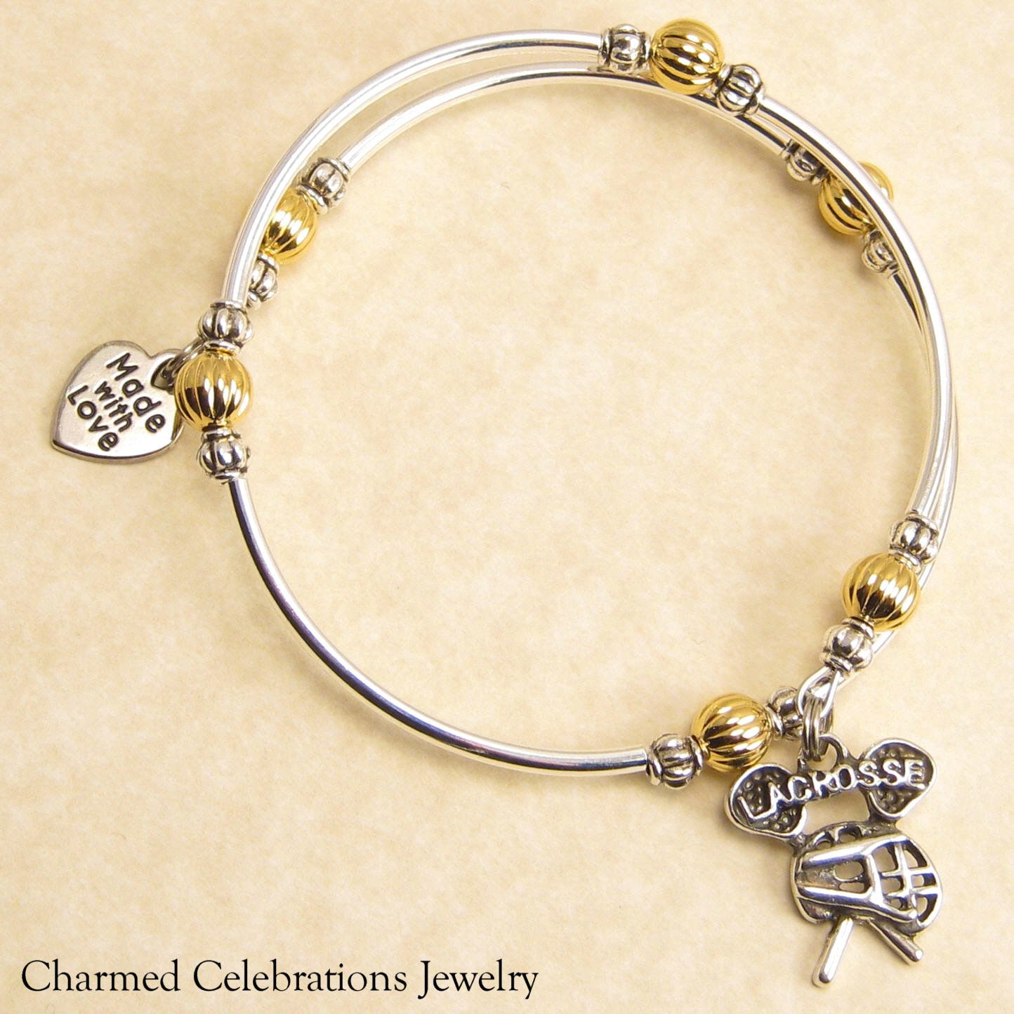 Lacrosse Wrap Bracelet Handmade Themed Charm Bracelet