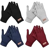 Loiyadn Winter Gloves Women, Warm Lining Touchscreen Gloves Women Men,Elastic Knitted Glove for Cold Weather