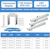 meite T50 Staples 8 mm 10.5 Crown Galvanized 1,512 Type 140/8 Heavy Duty view 2