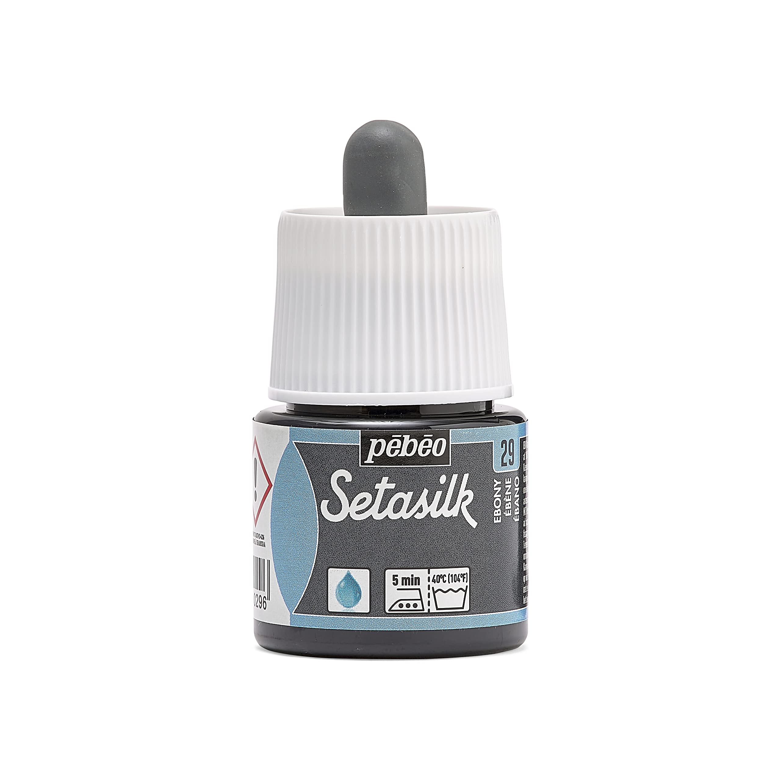 PEBEO Setasilk Ebony 45 ml Bottle - Silk paint - 45 ml Pipette cap bottle - Ebony