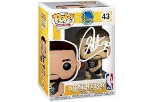 HOFSM.COM HALL OF FAME SPORTS MEMORABILIA Stephen Curry #43 Facsimile Signed Reprint Laser Autographed Funko POP! Basketball NBA: Golden State Warriors Figurine with Protector Case