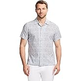 Izod Mens Luxury Classics Short Sleeve Textured Button Down Shirt