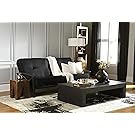 DHP 8-Inch Independently-Encased Coil Premium Futon Mattress, Full Size, Black