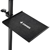 Donner Percussion Table for Drum Sets, Drum Accessory Holder Tray with Clamp On Shelf, Stable Flexible Microphone Stand with EVA Pad, Shock Absorbing, Large Surface