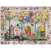 Fiberworks Birch Street Collage Laura Heine Fused Art Quilt Pattern, Finishes 38" x 50"