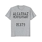 Mens Alcatraz Prison Shirt | Penitentiary Inmate Costume XL Heather Grey