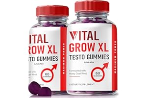 NUTRARIZE (2 Pack) Vital Grow XL, Official Vital Grow XL Testo Gummies for Men, Boost Stamina and Confidence Gummy for Mens, Vital GrowXL Male Support Gomitas (120 Gummies)