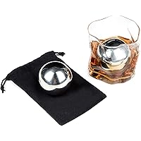 LUITON Metal Stainless Steel Ice Balls Chilling Stone Reusable for Whiskey Balls Scotch Vodka Wine Ice Chiller Rocks 5…