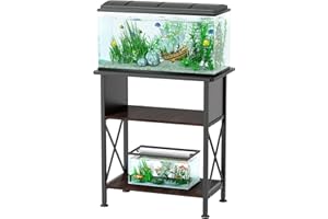 Likeem 20-29 Gallon Fish Tank Stand, with Cabinet Accessories Storage,Metal Frame Fish Tank Stand Bearable 330 lbs,28.7" x 16.5" x 31.7"