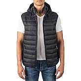 Alpine Swiss Gage Men's Puffer Vest Down Alternative Light Packable Water-Resistant Quilted Sleeveless Jacket Removable Hood