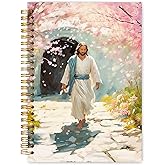 WARDOS Jesus Christian Spiral Notebook Journal 5.5x8.3, Jesus Christ Walked Out Of The Tomb Journal, Bible Prayer Journals for Woman, Faith Based Gifts