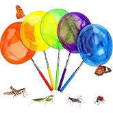 Kids Telescopic Butterfly Fishing Nets for Kids Catching Insect Net Outdoor Tools for Catching Bugs Fish Insect Ladybird, Extendable 34 Inches and Anti Slip Grip