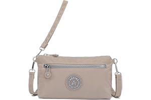 AOCINA RFID Printed Wristlet Wallet for Women, Small Crossbody Purse, Nylon Clutch Bag with Card Slots & Multi-Pockets