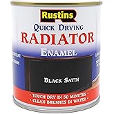 Rustins Quick Drying Radiator Enamel Paint Satin Black 250ml | 8.5 Fl. Oz.
