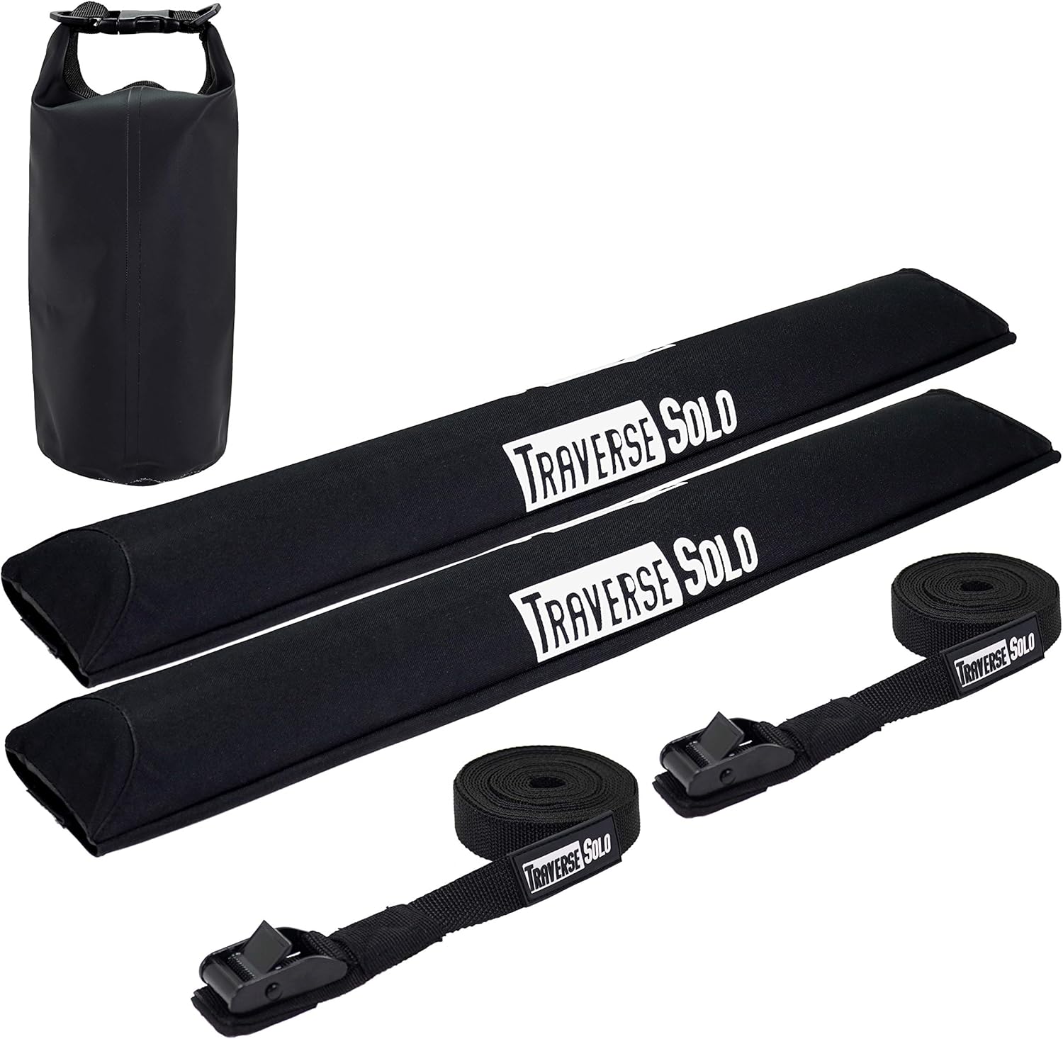 TraverseSolo 28 Inch Aero Roof Rack Pads with 15 ft Straps