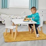 Liberty House Toys Wooden Table & 2 Chairs Set for Kids, White & Pine view 3