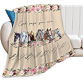 God Says You Are Horse Decor Throw Blanket - Super Warm Soft Plush Lightweight Fleece Flannel Bible Verse Blanket - Horse Gifts for Women, Girls, Boys, Men, Kids - Winter Couch Bedding - 40"X50"
