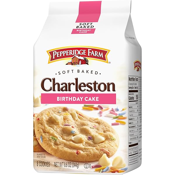 PEPPERIDGE FARM CHARLESTON BIRTHDAY CAKE COOKIES, 8 SOFT BAKED COOKIES, 8.6 OZ. BAG