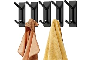 Auxmir Self Adhesive Hooks for Coat, Wall Hooks for Bathroom, Stainless Steel Towel Hooks Waterproof, Sticky Hooks for Shower