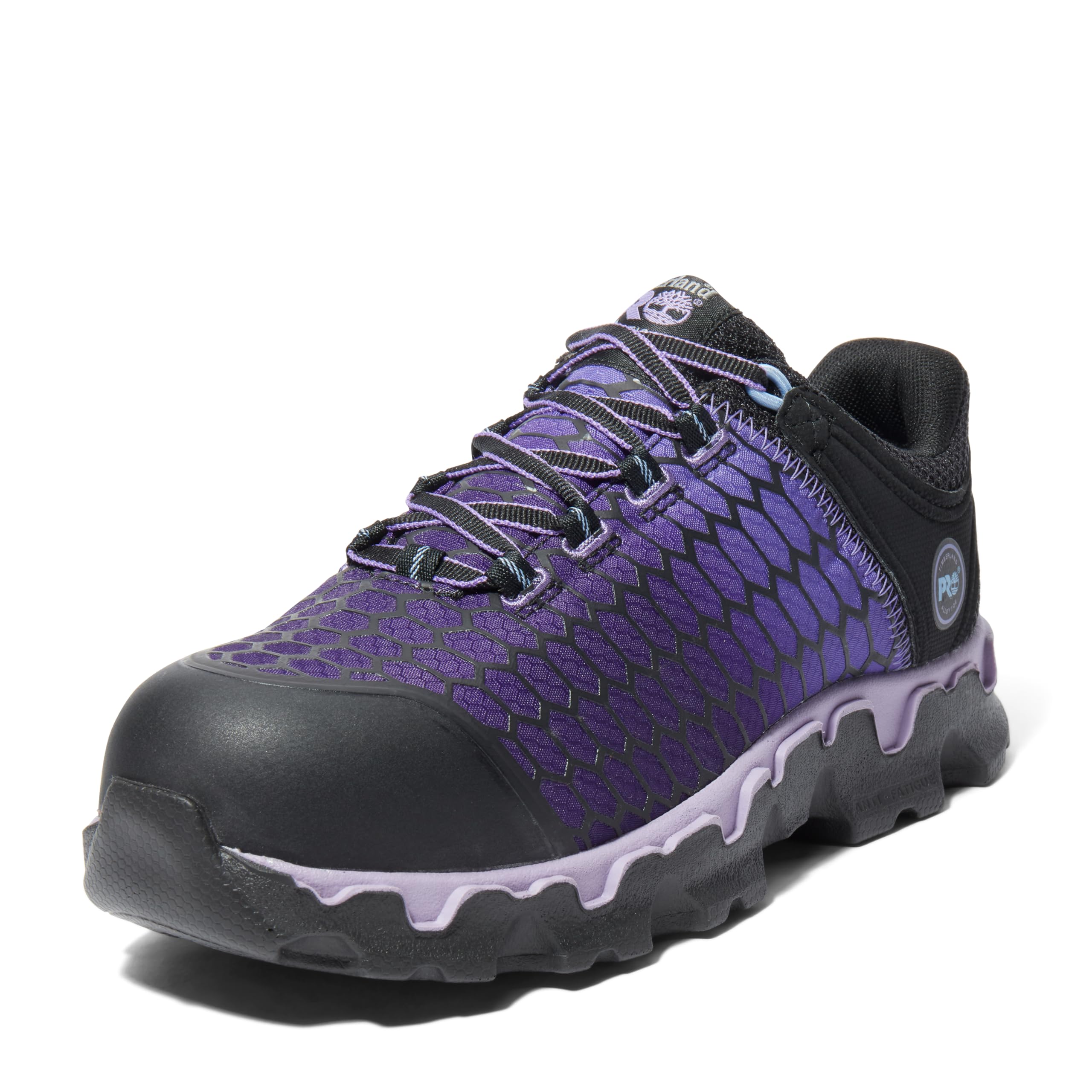 Timberland PRO Women’s Powertrain Sport Alloy Safety Toe Static Dissipative Industrial Athletic Work Shoe, Black/Purple-2024 NEW, 6M