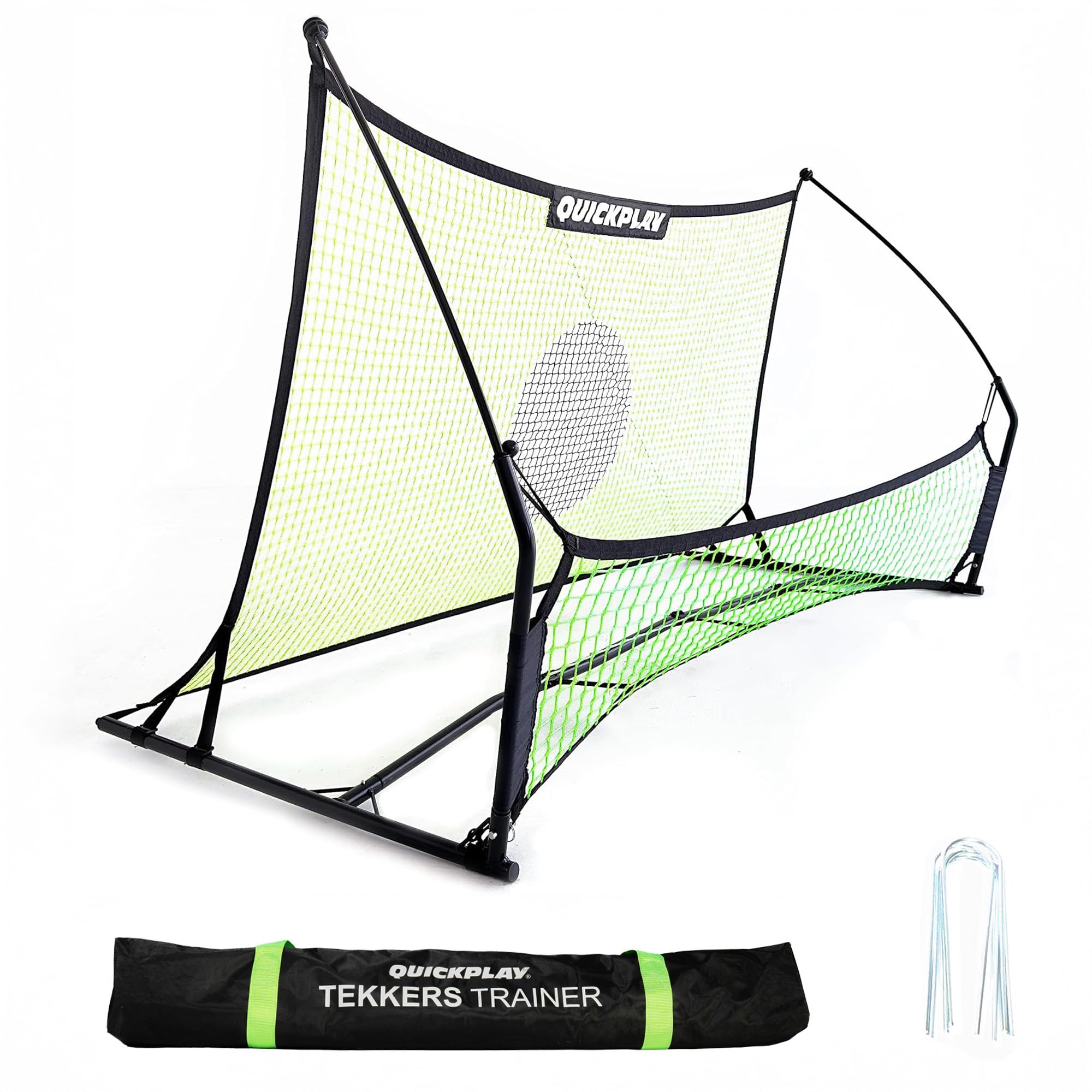 QUICKPLAY TEKKERS Rebounder Für Fußball Professioneller Fußball Rebounder - Tragbare Trainingswand 200x120 cm - 2 in 1 Netz System für Passspiel & Techniktraining