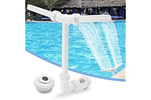 VYH Pool Fountain for Above and In-Ground Pools, Adjustable Dual Spray Pool Waterfall, Pool Cooling Sprinkler System with Adjustable Height & Direction, Pool Sprayer Fountain White