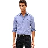 Tommy Hilfiger Mens Long Sleeve Poplin Shirts in Regular Fit, Men's Button Down Shirts, Also Available in Big and Tall